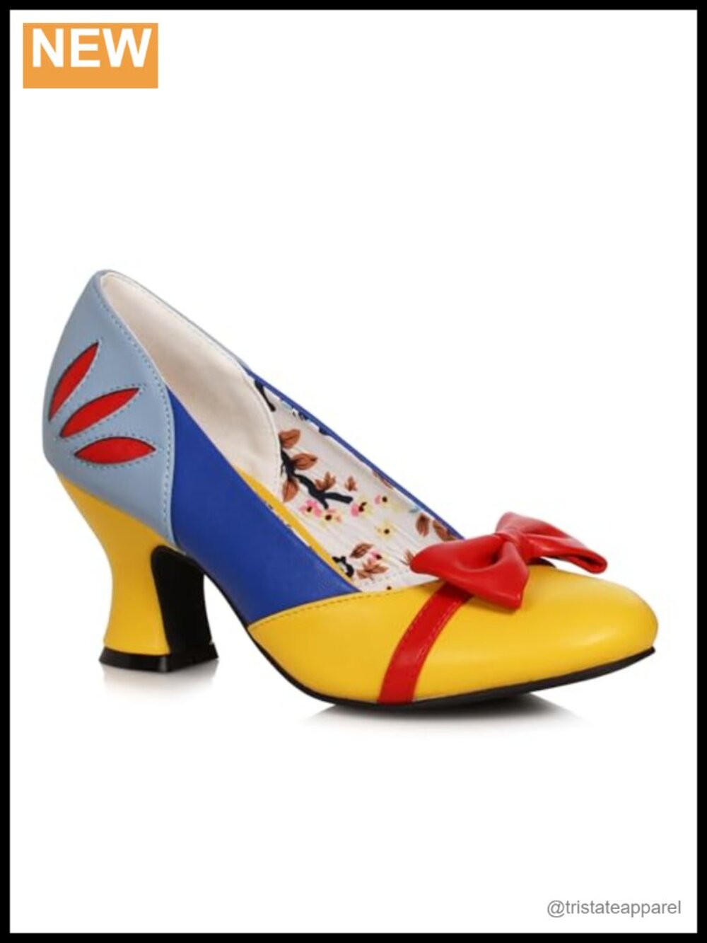 Multicolored Block Heel Pump with Bow – Lightweight Pull-On Party Shoe